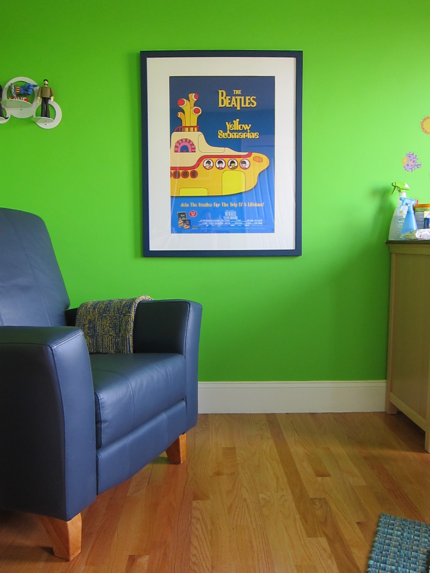 Glider and Framed Print - Yellow Submarine Nursery