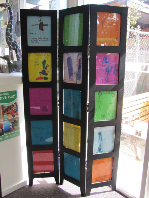 Divider Screen with Kids Art