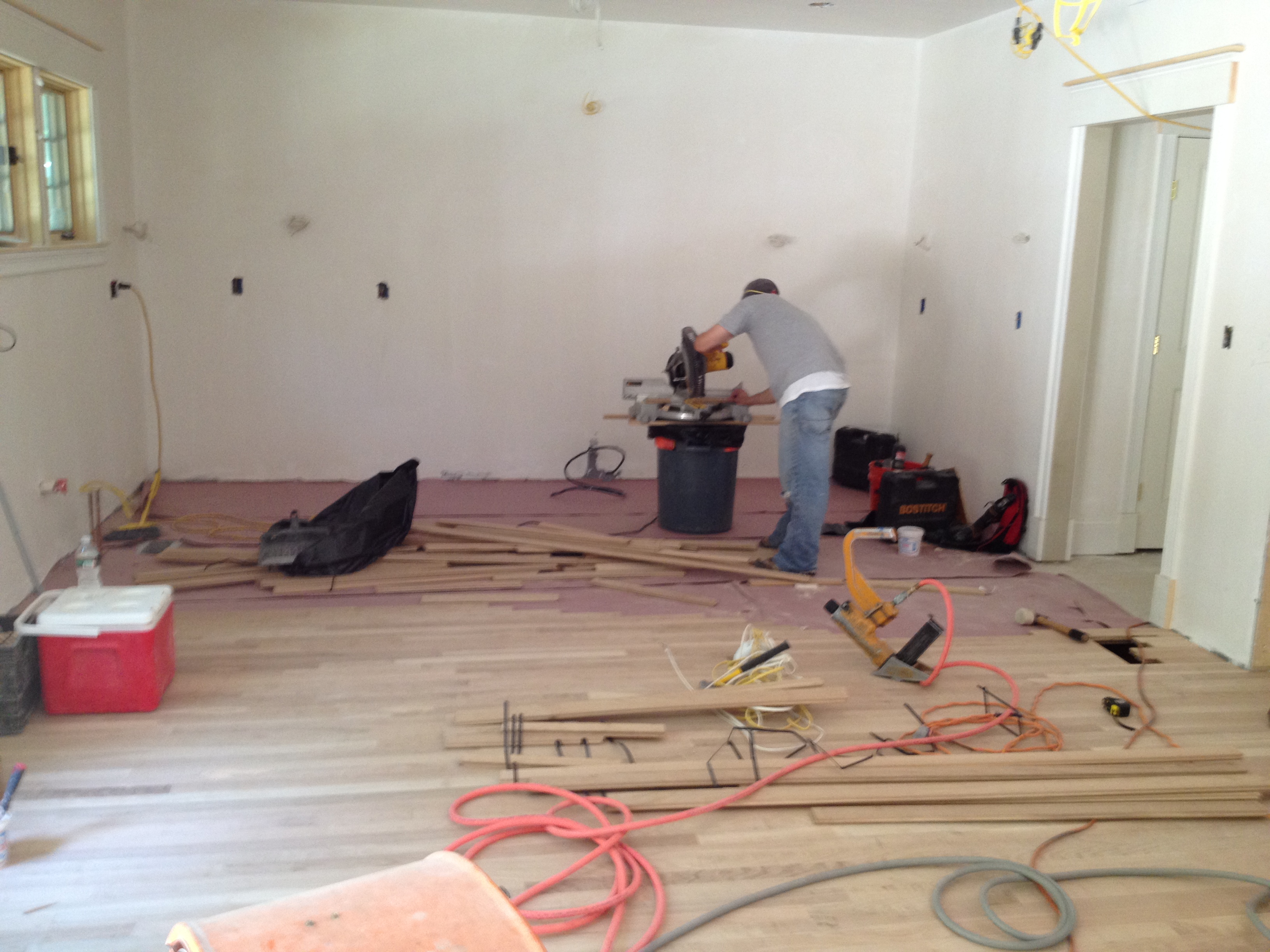 Laying Down Flooring in the Kitchen