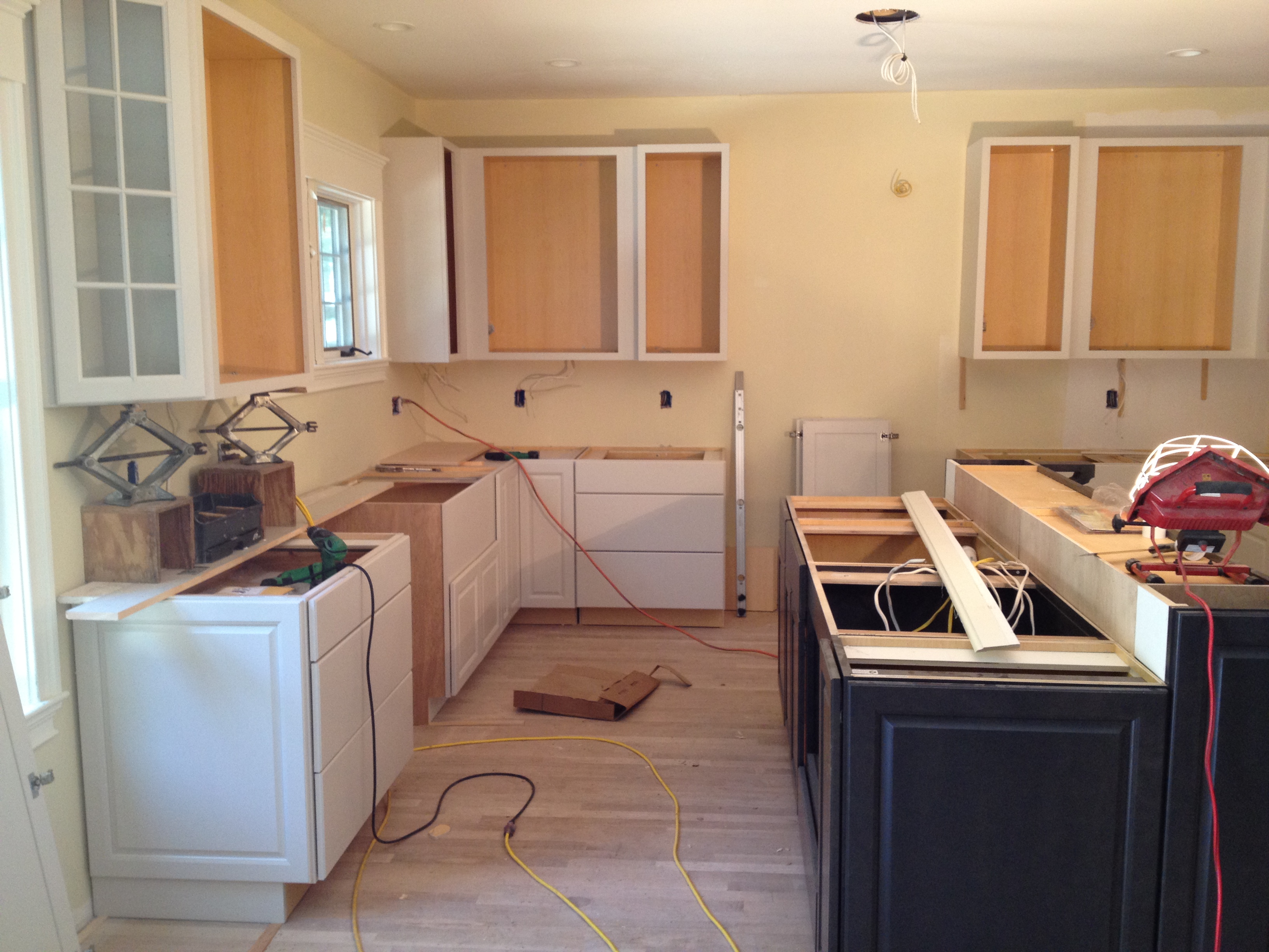 Upper Cabinets in Place
