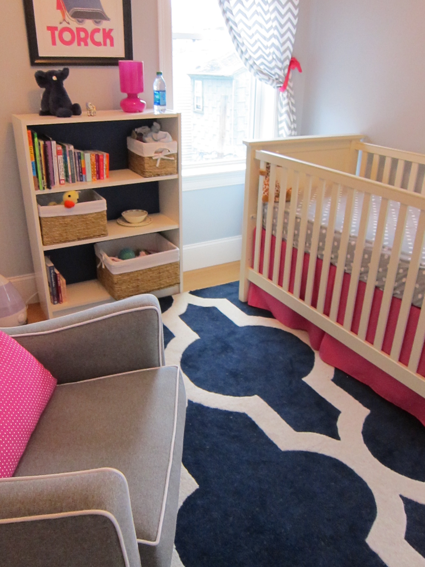 Medallion Rug in Geometric Baby Girl Nursery