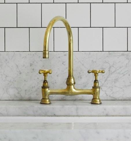 Brass Faucet on Carrara