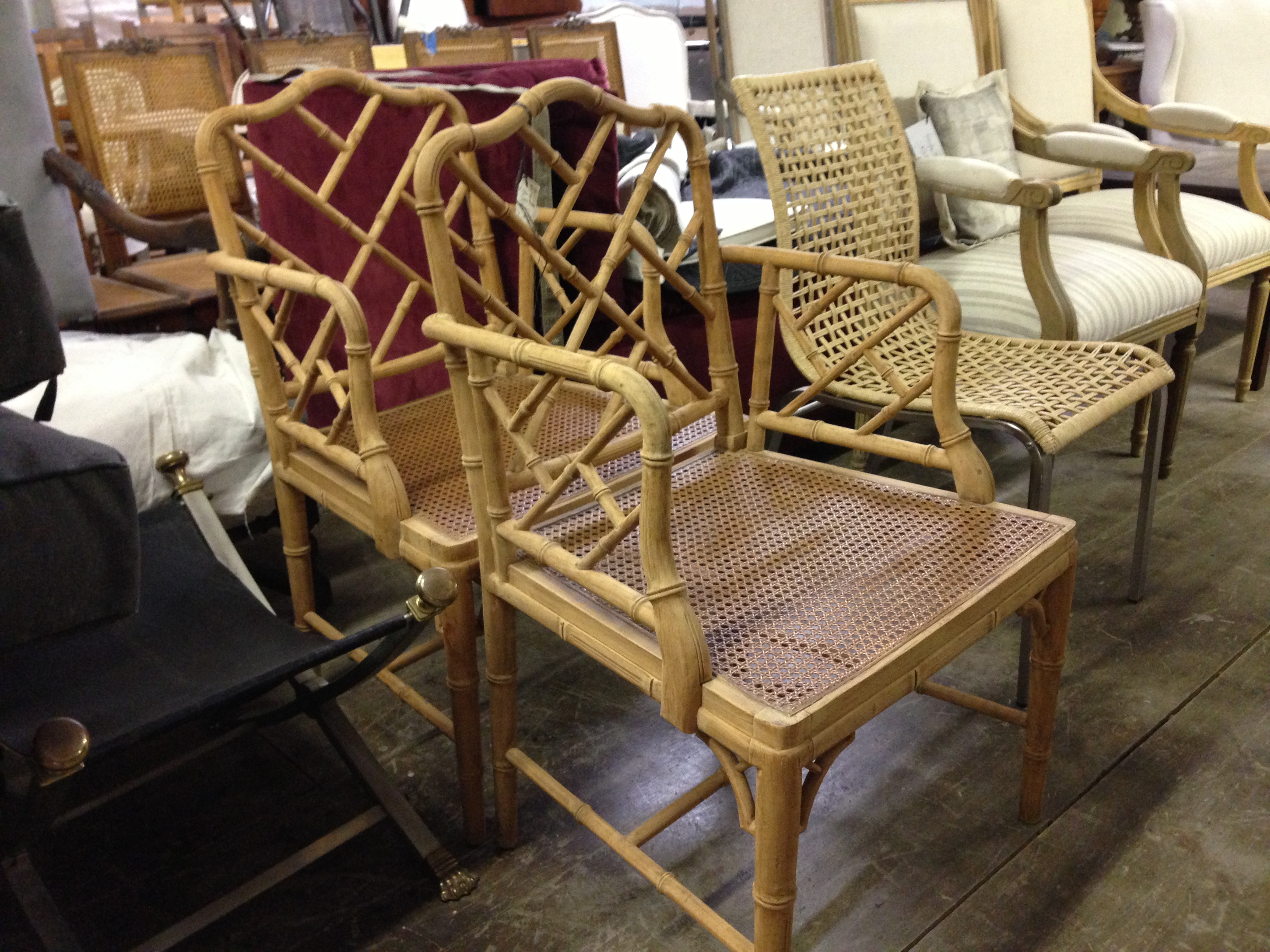 Faux Bamboo Chinese Chippendale Chairs - Berkshire Home & Antiques