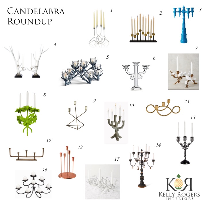 Candelabra Roundup | Kelly Rogers Interiors | Interiors for Families