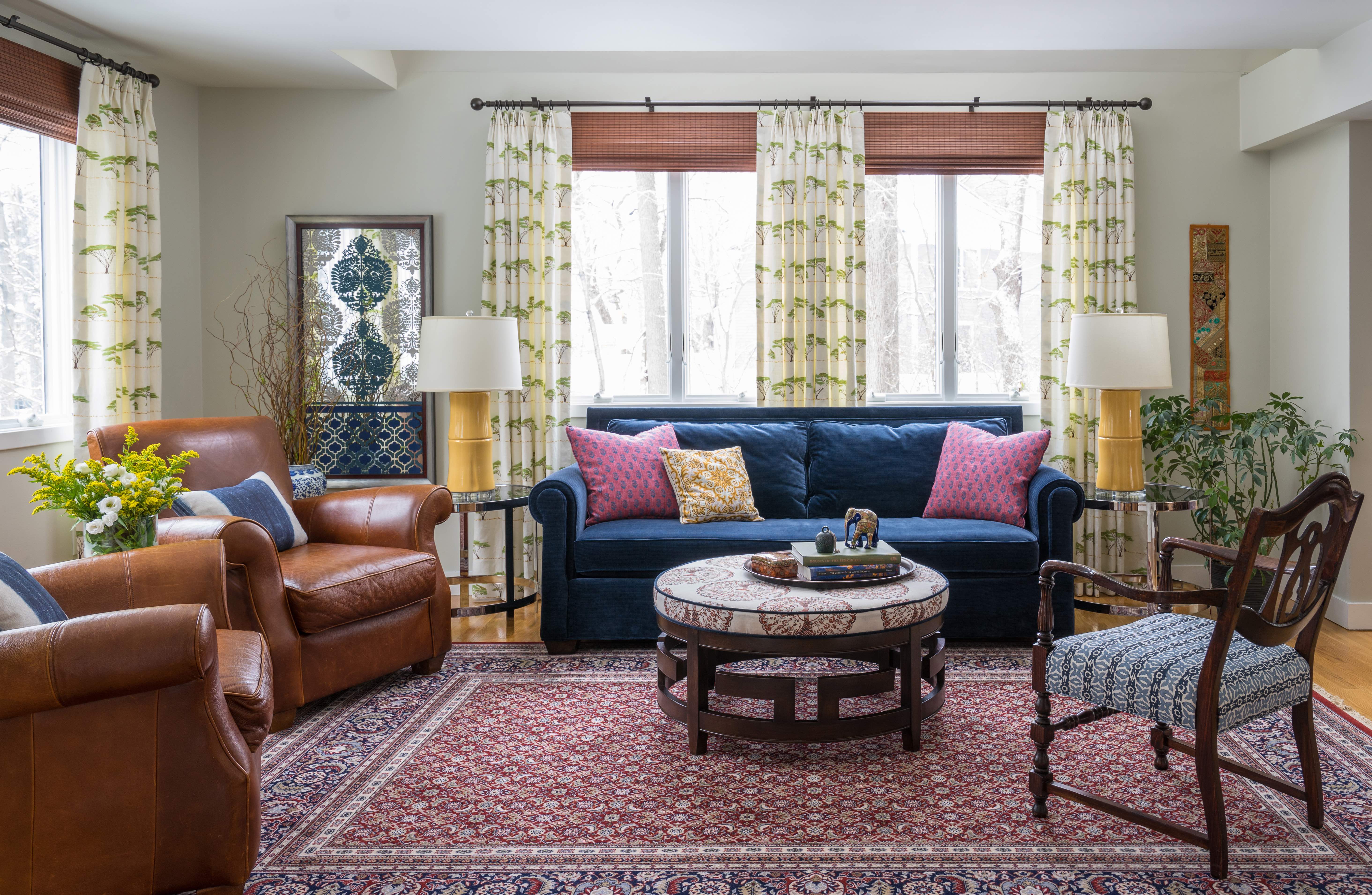 Room Reveal: A Colorful Living Room Reboot with Global Influences | Kelly Rogers Interiors | Interiors for Families