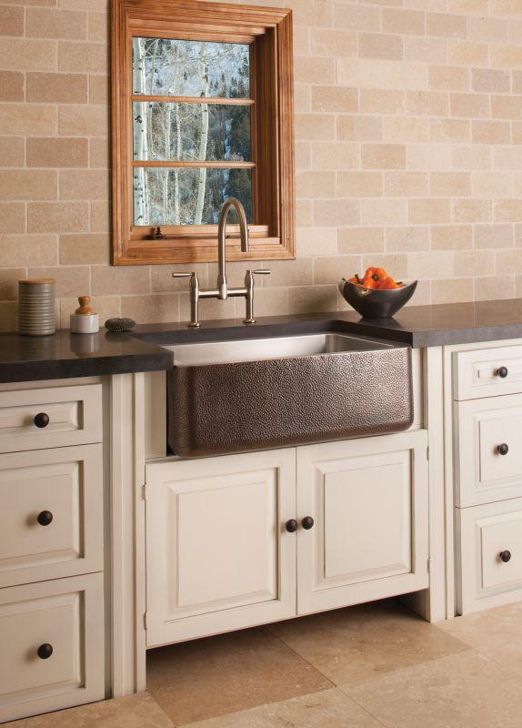 Friday Family-Friendly Find: Stone Forest Copper/Stainless Steel Farmhouse Sink | Interiors for Families