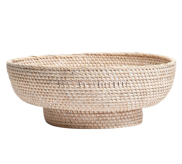 Friday Family-Friendly Find: Pottery Barn Tava Handwoven Rattan Decorative Bowl | Interiors for Families | Blog of Kelly Rogers Interiors